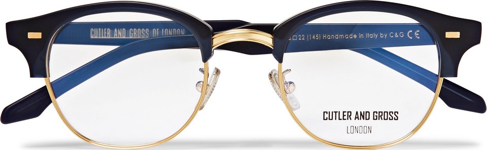 CUTLER AND GROSS D-Frame Acetate And Gold-Tone Optical Glasses