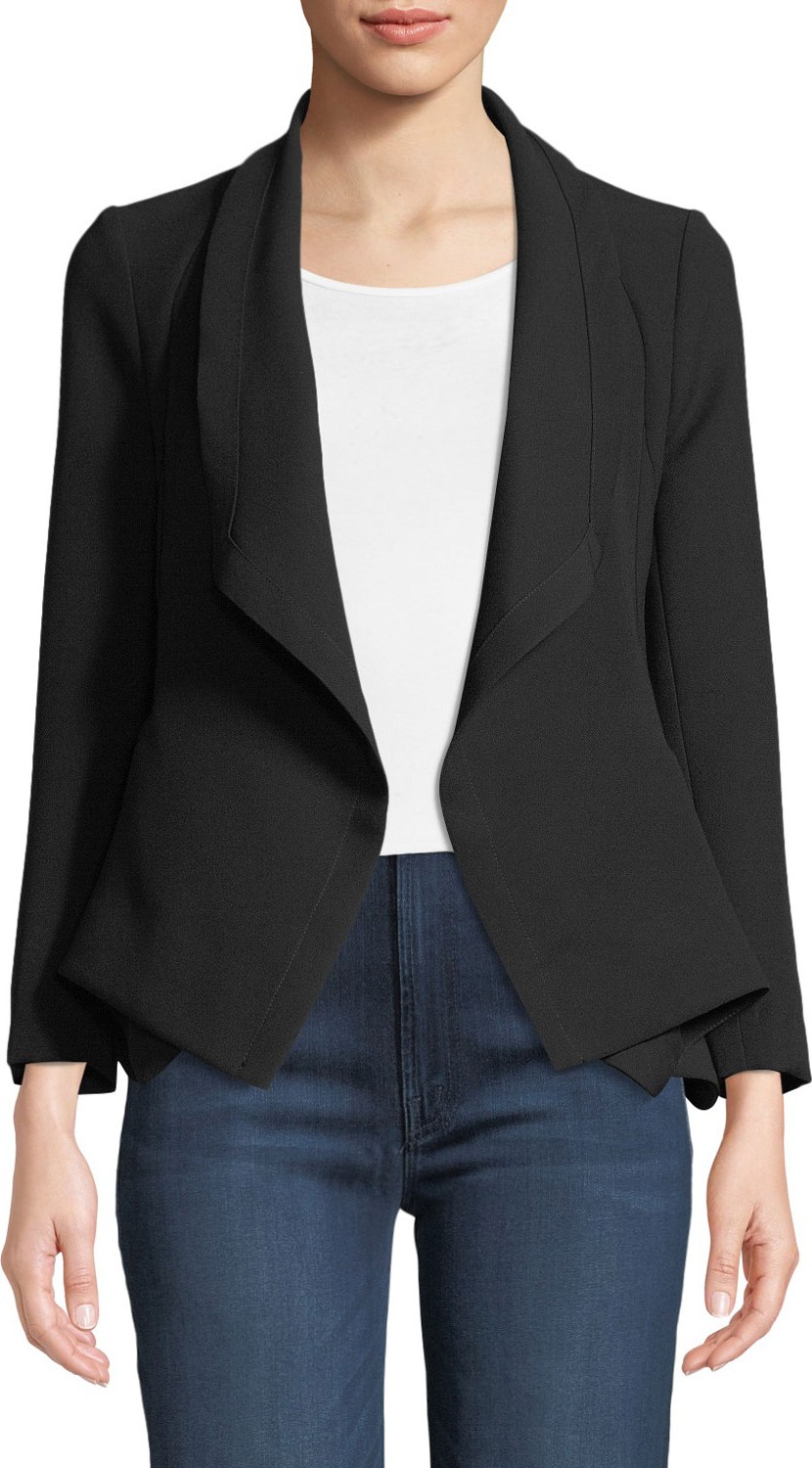 DIANE von FURSTENBERG Tori Crepe Open-Front Waterfall Jacket