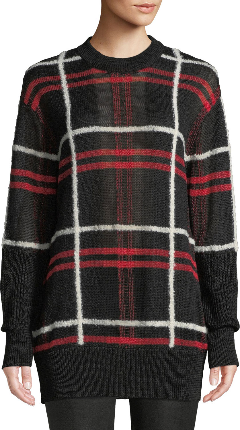 McQ - Alexander McQueen Patched Linen-Wool Blend Check Sweater