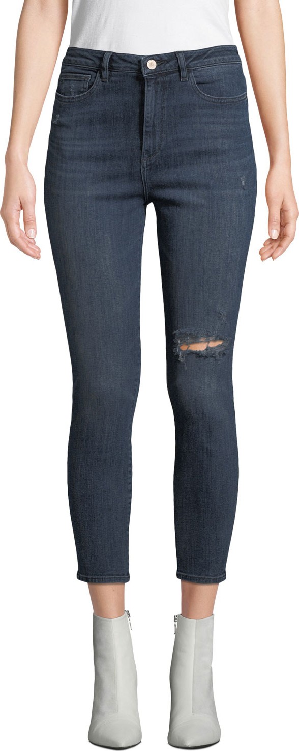 DL1961 Chrissy High-Rise Ankle Skinny with Distressing