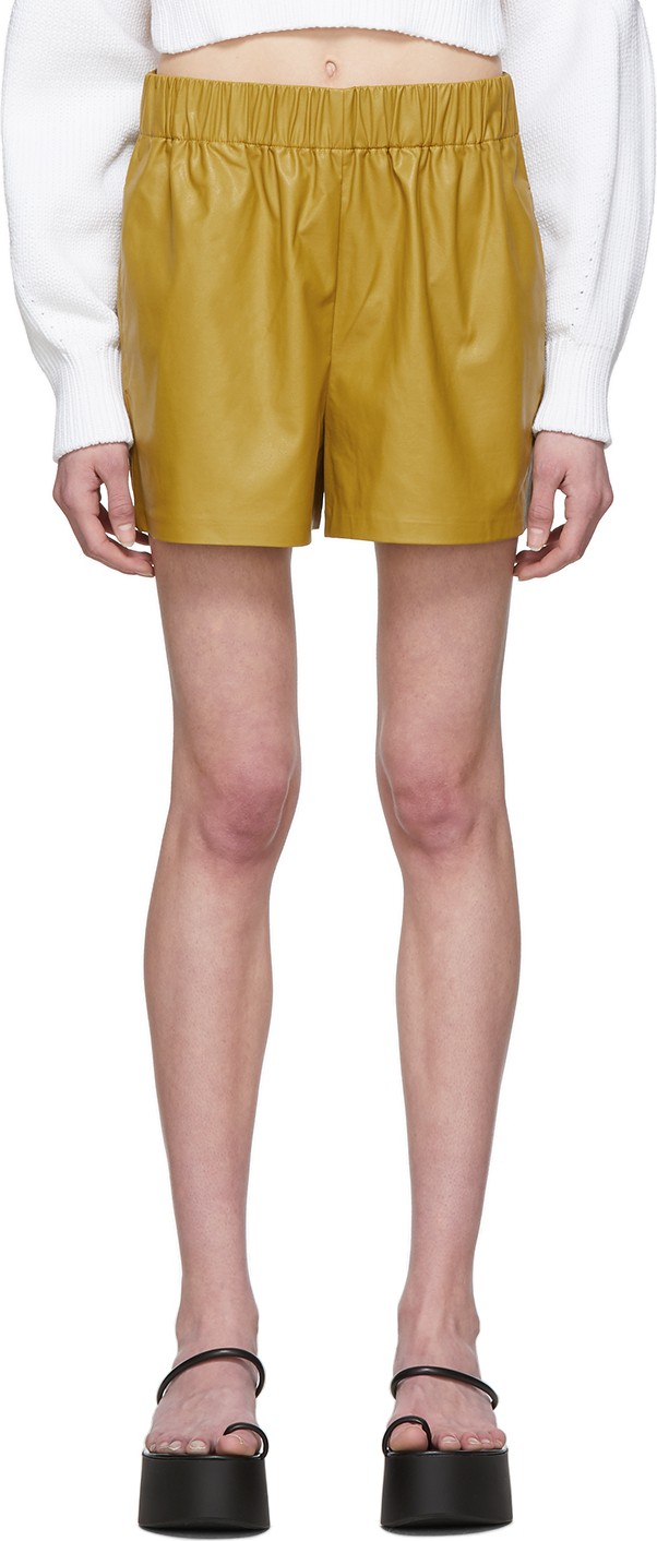 Tibi Khaki Tissue Pull-On Shorts