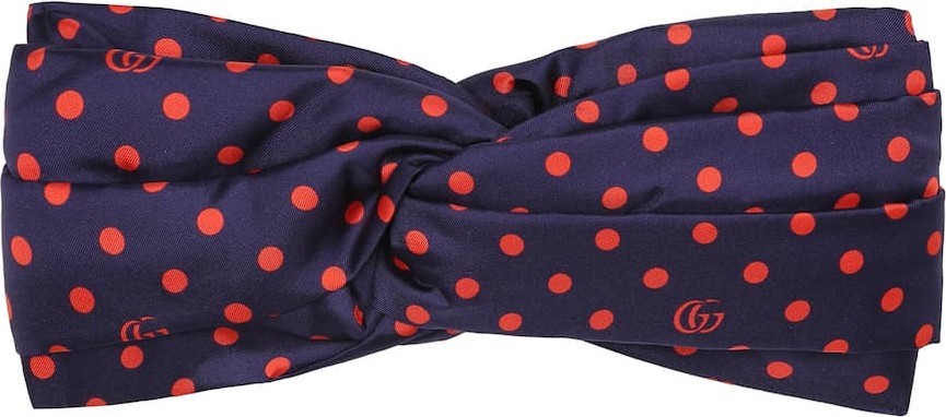 Gucci Polka-dot silk-twill headband