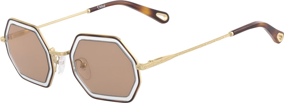 Chloe Tally Hexagonal Metal Sunglasses