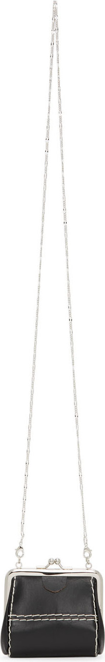 Y's By Yohji Yamamoto Black Stitch Clasp Pouch