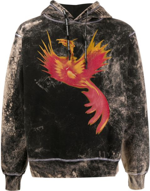 UNITED STANDARD - Acid wash graphic print hoodie