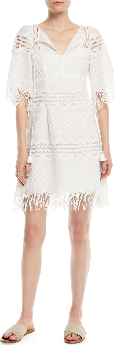 Nanette Lepore Sunset Sky Mini Dress w/ Fringe