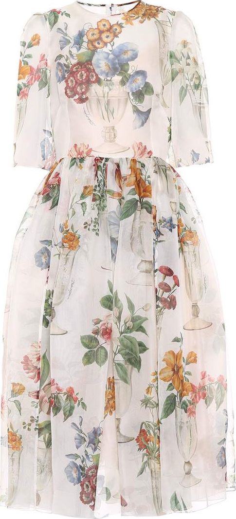 Dolce & Gabbana Floral silk organza midi dress