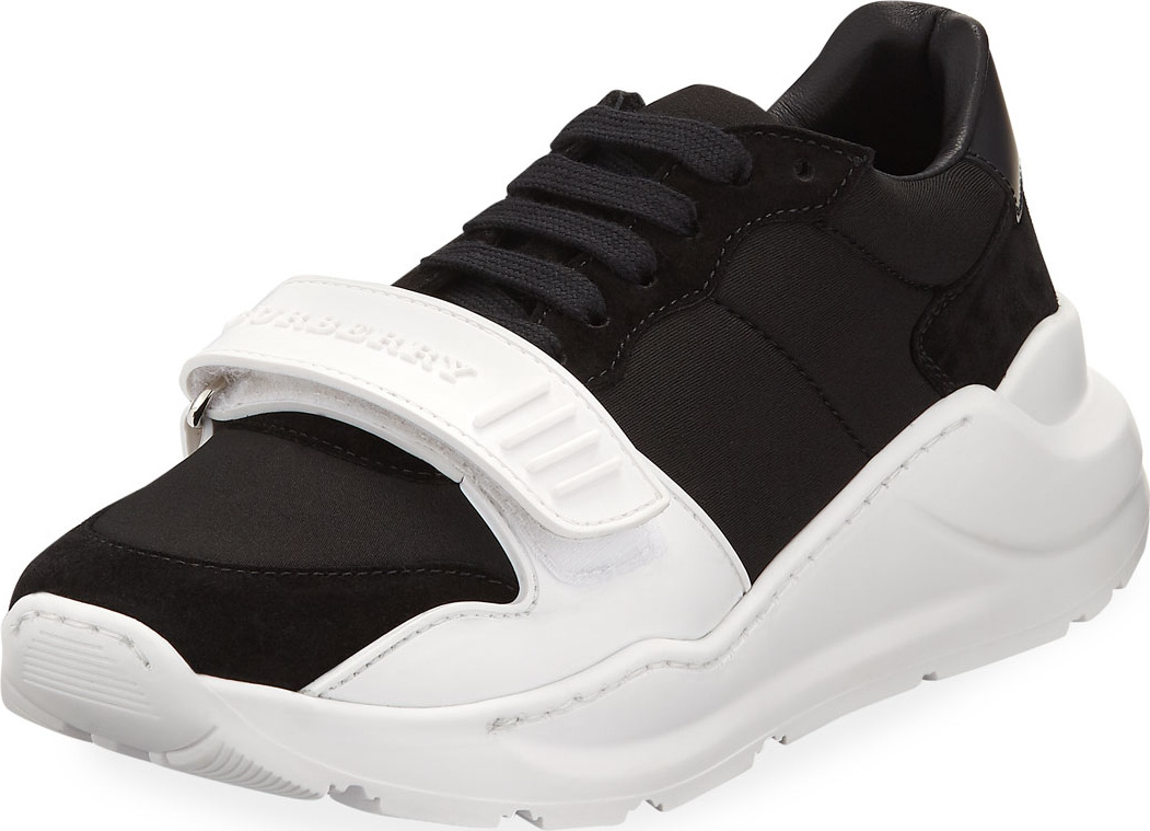 Burberry London England Regis Neoprene Low-Top Sneakers with Exaggerated Sole