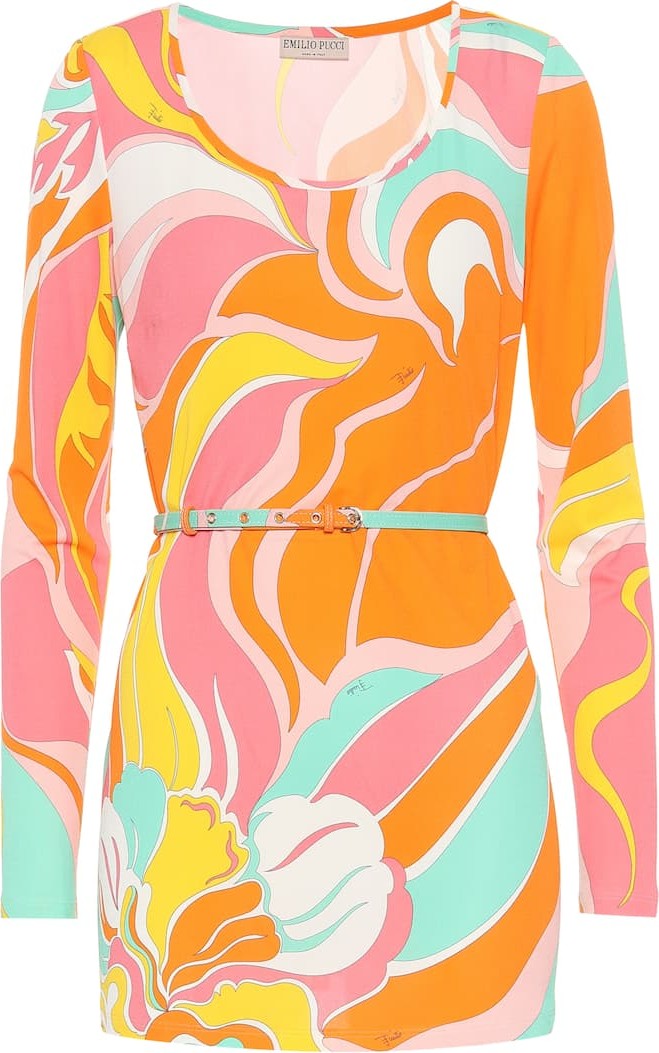 Emilio Pucci Printed silk-blend jersey top