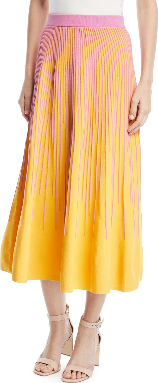 Derek Lam 10 Crosby Striped Knit A-Line Skirt