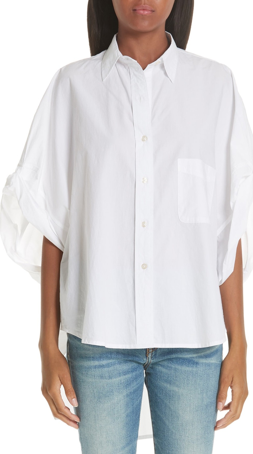 R13 Oversize Roll Sleeve Blouse