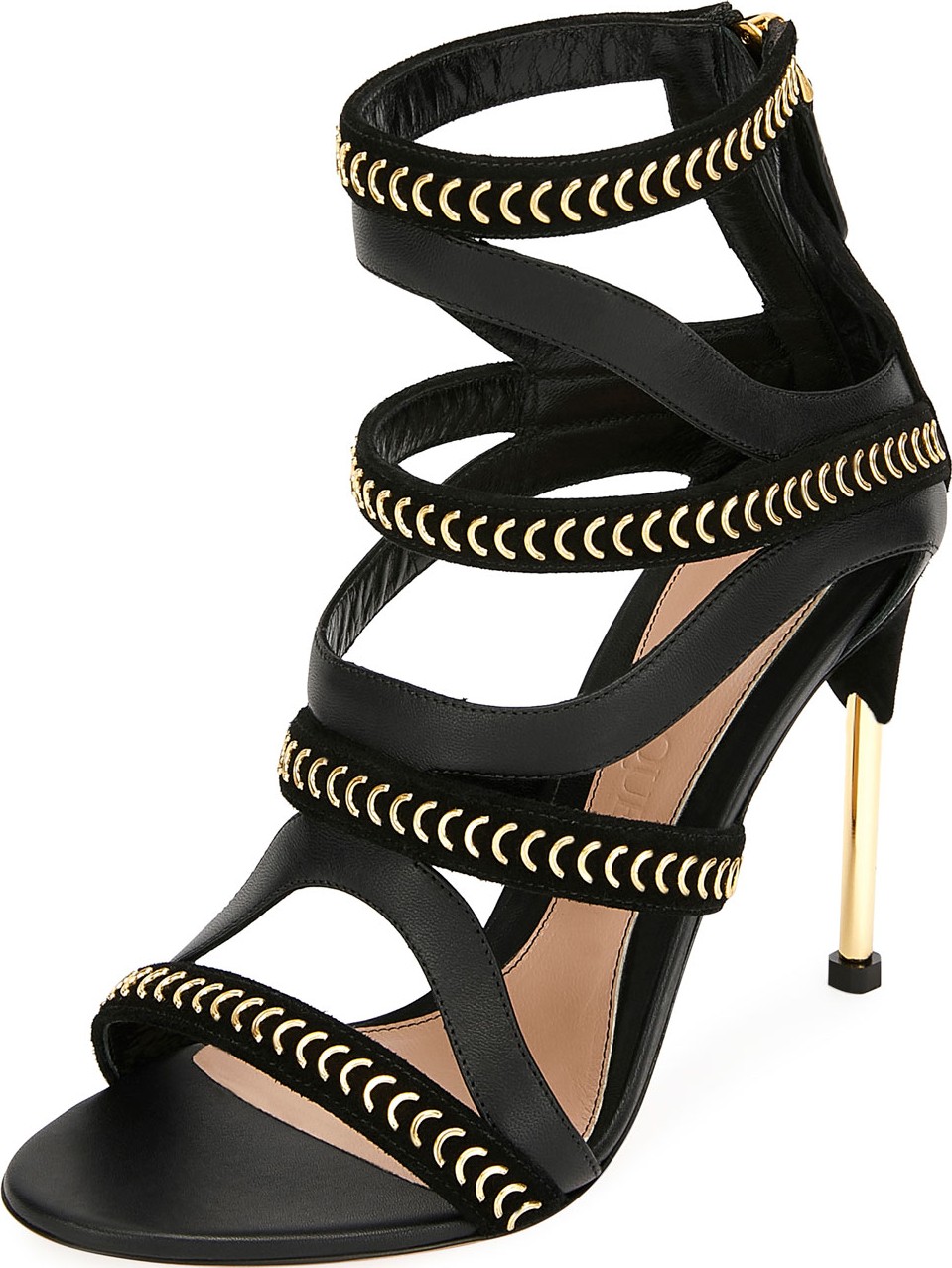 Alexander McQueen Cage Chain-Trim Sandals