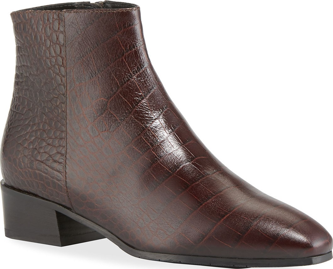Aquatalia Fuoco Embossed Leather Booties