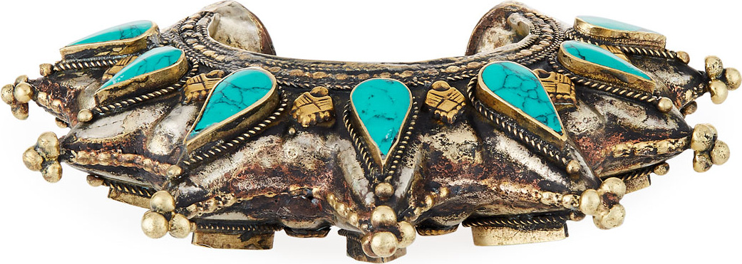 Devon Leigh Turquoise Brass Spike Cuff