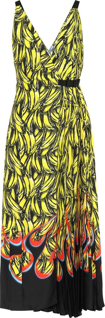 Prada Banana-printed wrap dress