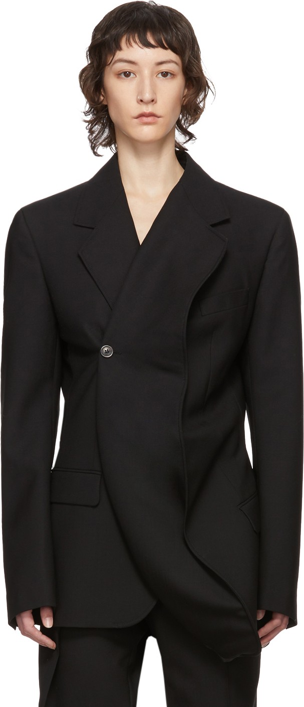 Y/Project Black Twisted Lapel Blazer