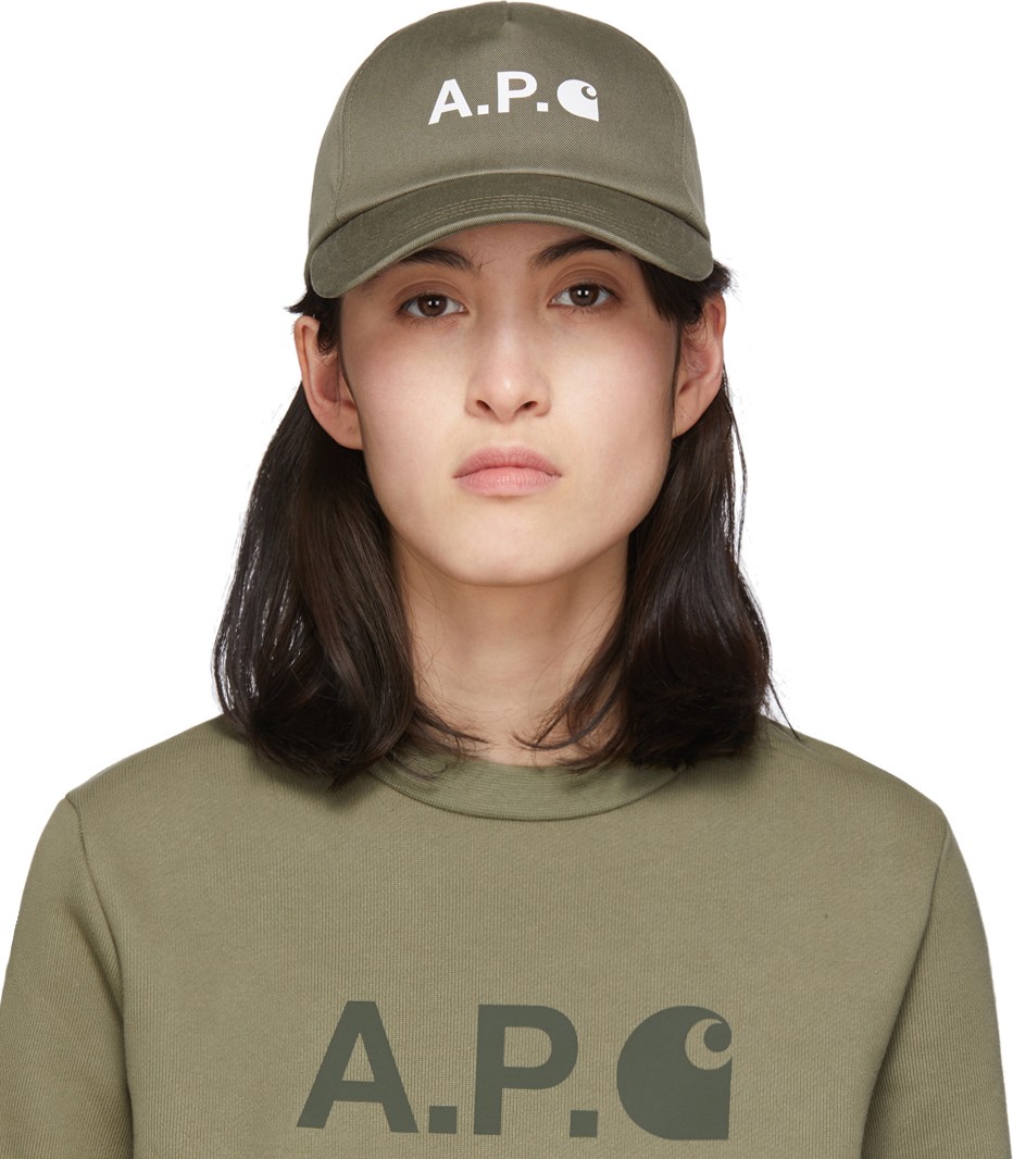 A.P.C. Khaki Carhartt WIP Edition Logo Cap