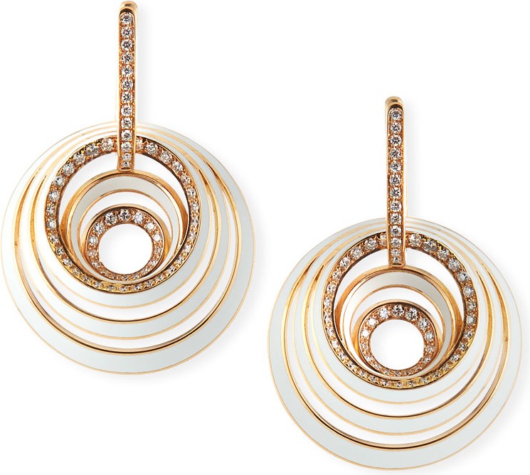 Gismondi 1754 Aura 18k Rose Gold Enamel & Diamond Earrings
