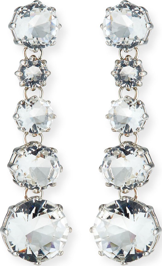 Sequin Clear Crystal Drop Earrings