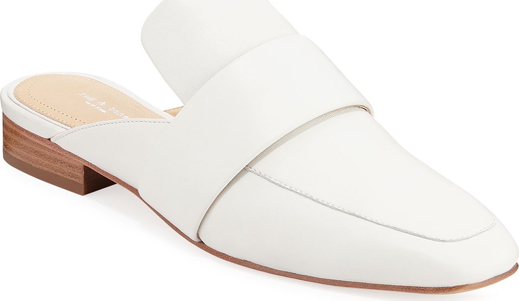 Rag & Bone Aslen Flat Leather Loafer Mules