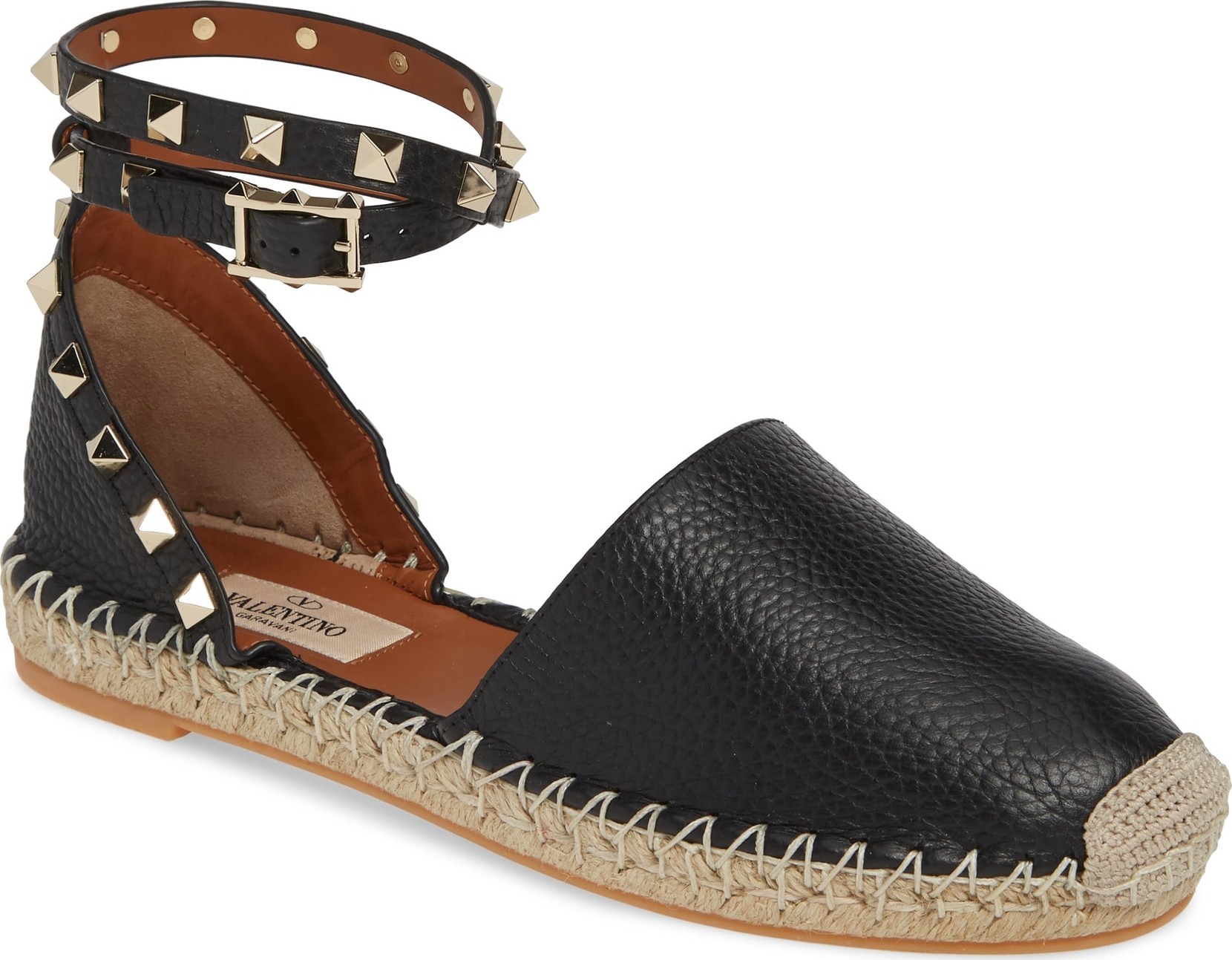 Valentino Rockstud Espadrille Flat