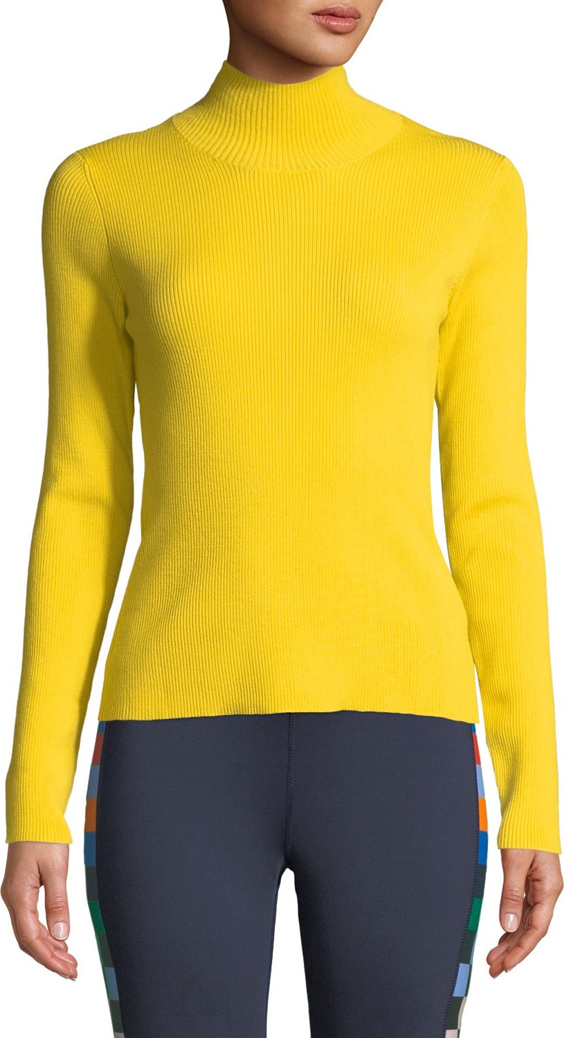 Tory Sport Ribbed Merino Turtleneck Sweater