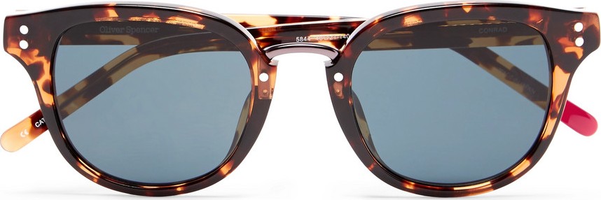 Oliver Spencer Conrad Round-Frame Tortoiseshell Acetate Sunglasses