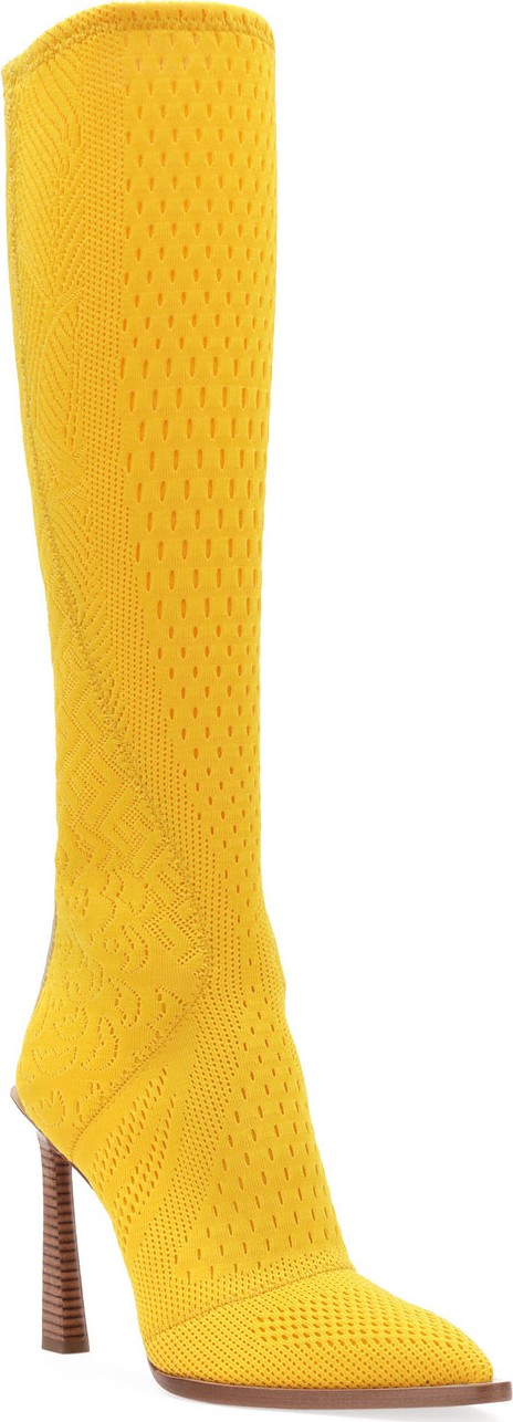 Fendi Knit To-The-Knee Boots