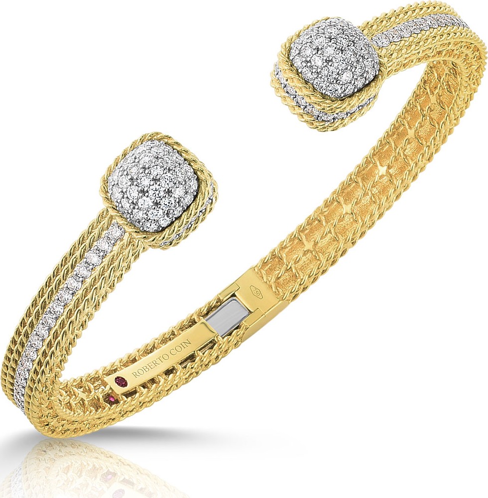Roberto Coin Barocco Diamond Bangle in 18K Gold