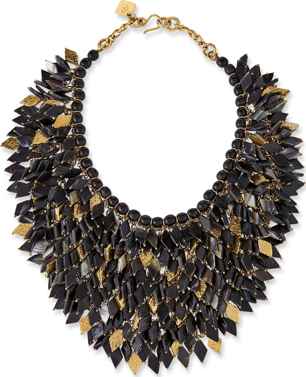 Ashley Pittman Dark Horn Layered Bib Necklace