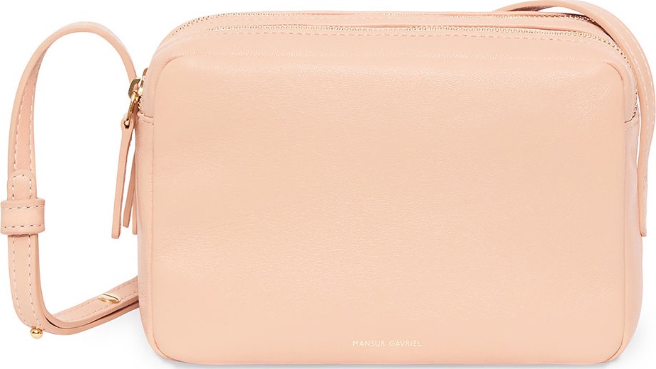 Mansur Gavriel Double-Zip Leather Crossbody Bag