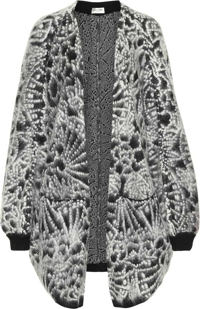 Saint Laurent Oversized brushed-jacquard cardigan