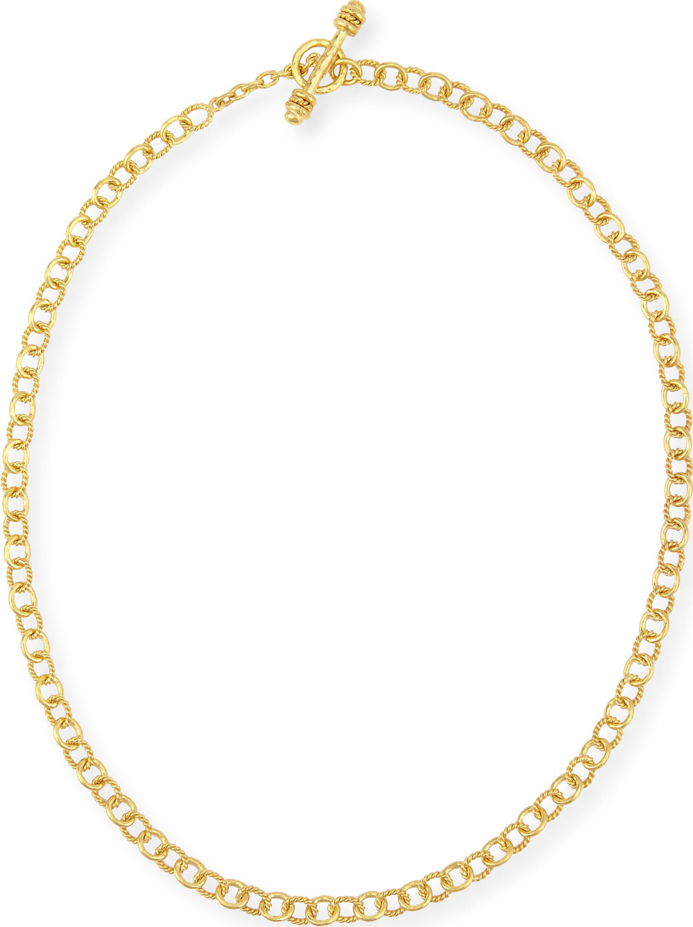 Elizabeth Locke Tiny Sicilian 19K Gold Link Necklace, 18"