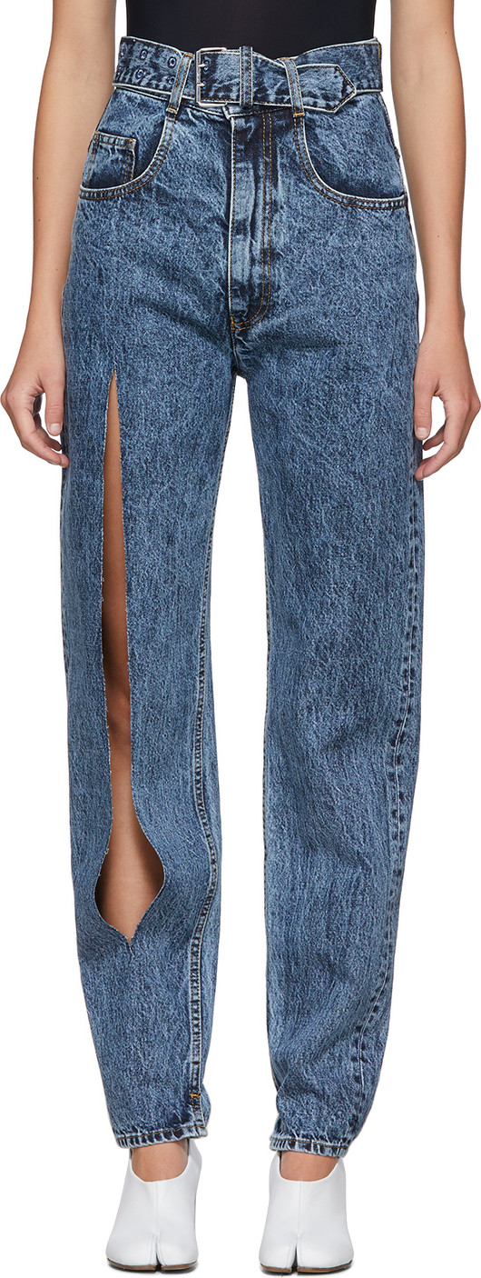 Maison Margiela Blue Leg Slit Jeans Maison Margiela Blue Leg Slit Jeans