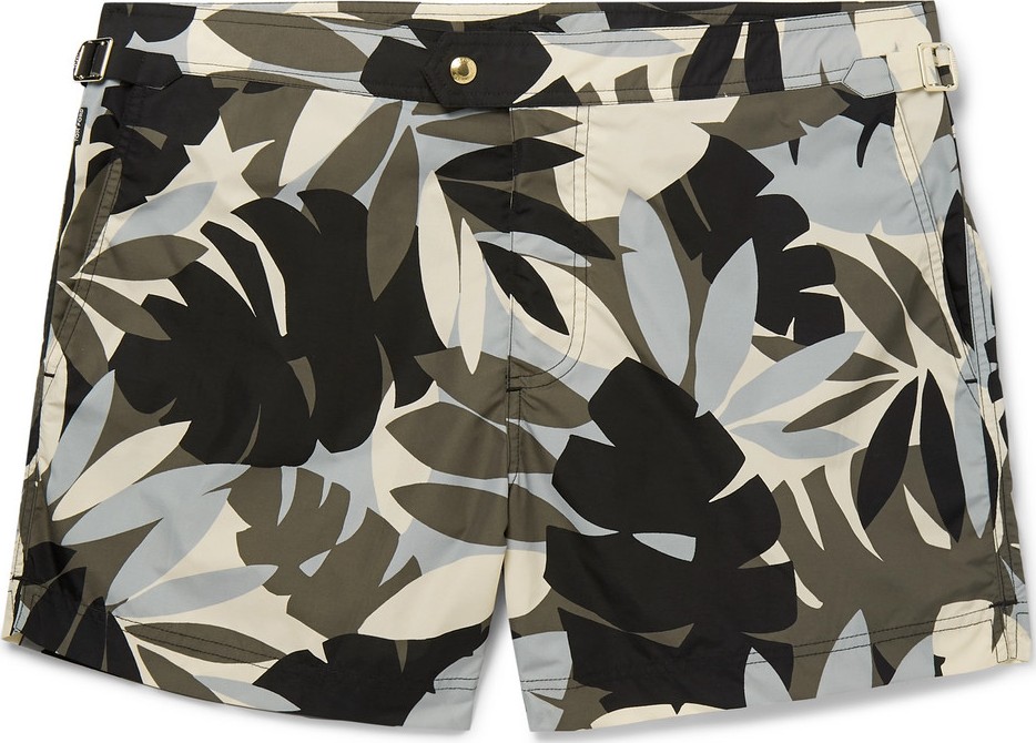 TOM FORD Slim-Fit Mid-Length Printed Swim Shorts