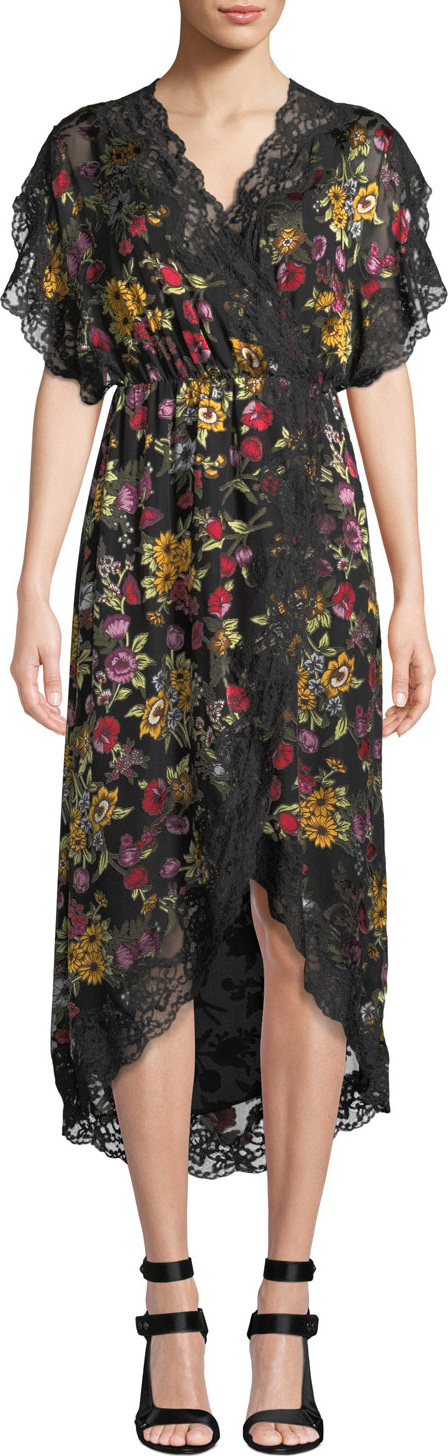 Alice + Olivia Adele Clean-Waist Wrap Dress