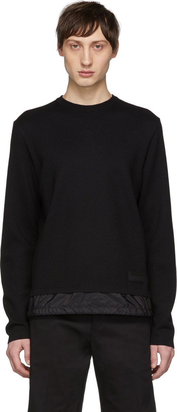 Prada Black Bi-Fabric Sweater