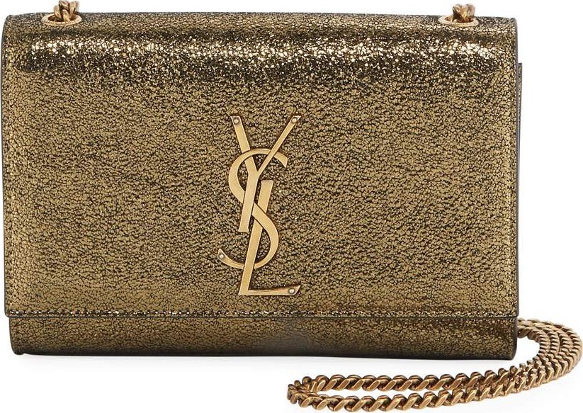 Saint Laurent Kate Monogram YSL Small Metallic Leather Crossbody Bag