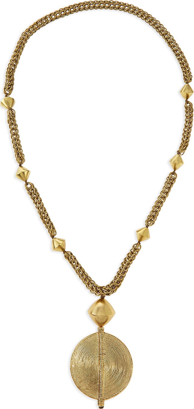 NEST Jewelry Brass Medallion Long Chain Necklace
