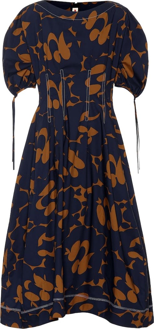Marni Printed cotton midi dress
