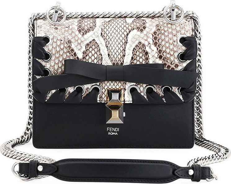Fendi Kan I Small Calf Liberty and Python Shoulder Bag