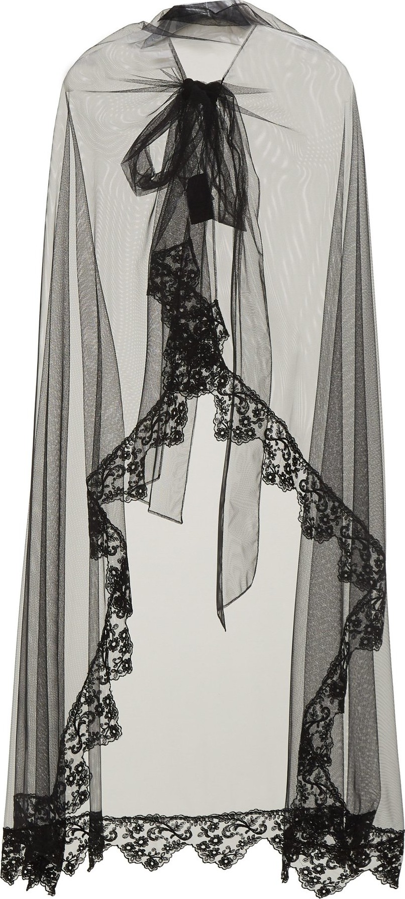 Simone Rocha Lace-trimmed tulle cape