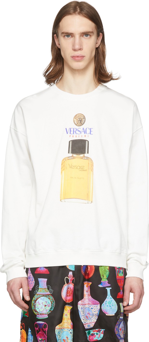 Versace Off-White Perfume Sweater