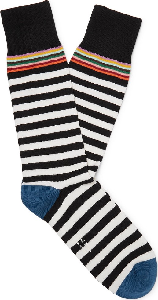 Paul Smith Striped Stretch Cotton-Blend Socks