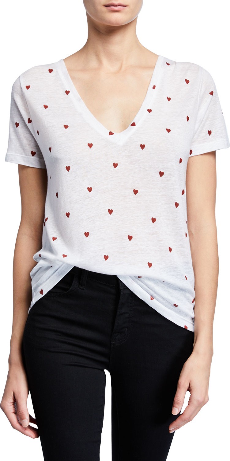 RAILS Cara Heart V-Neck Short-Sleeve T-Shirt