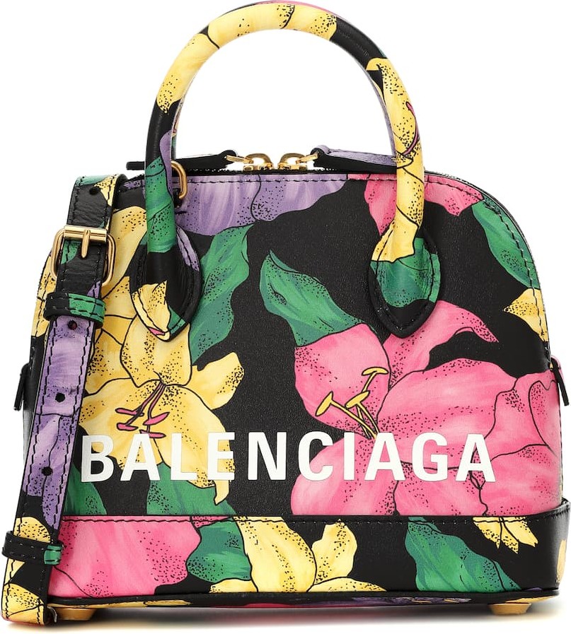 Balenciaga Ville XXS floral leather tote