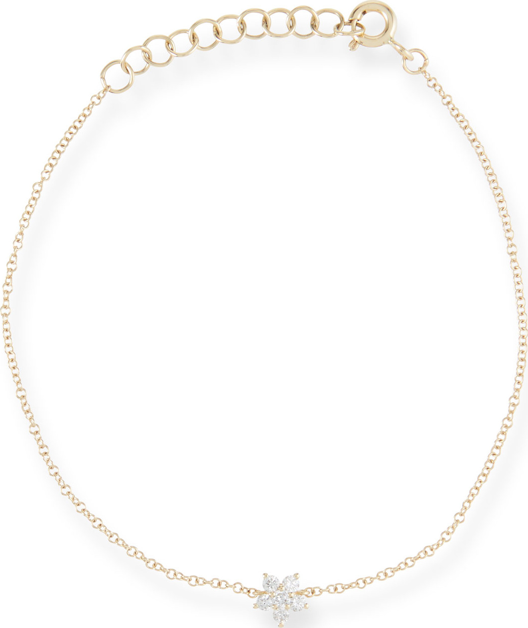 EF Collection 14k Diamond Flower Chain Bracelet