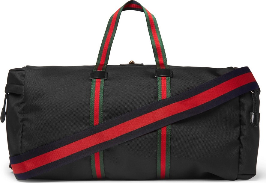 Gucci Webbing-Trimmed Coated-Canvas Holdall