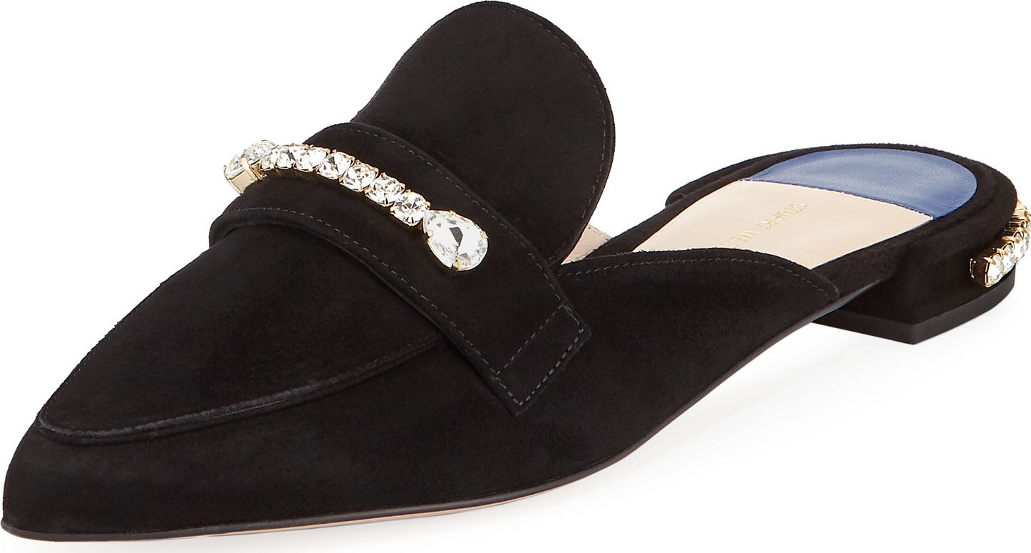 Stuart Weitzman Briolette Suede Slide Mules