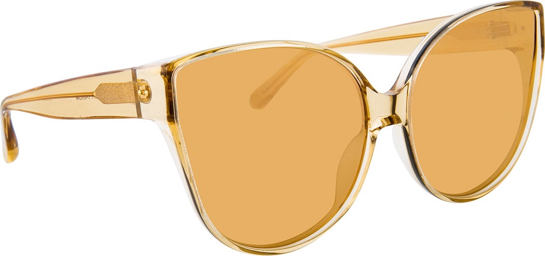 Linda Farrow Semitransparent Acetate Mirrored Cat-Eye Sunglasses